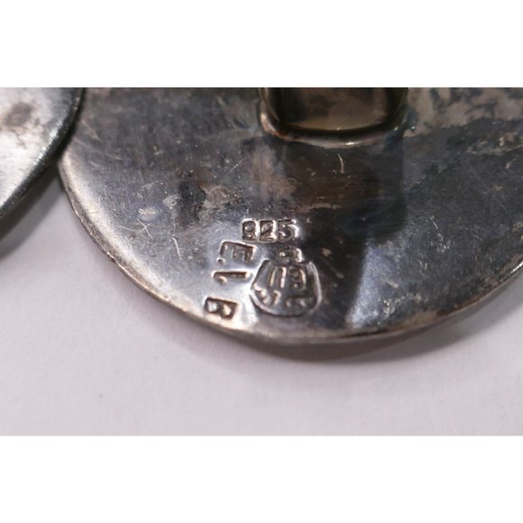 Vintage Mexican Sterling Silver Cufflinks With Aztec Calendar Center Design - Picture 3 of 8